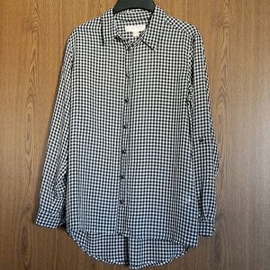 Michael Michael Kors Long Sleeve Check Top Size M